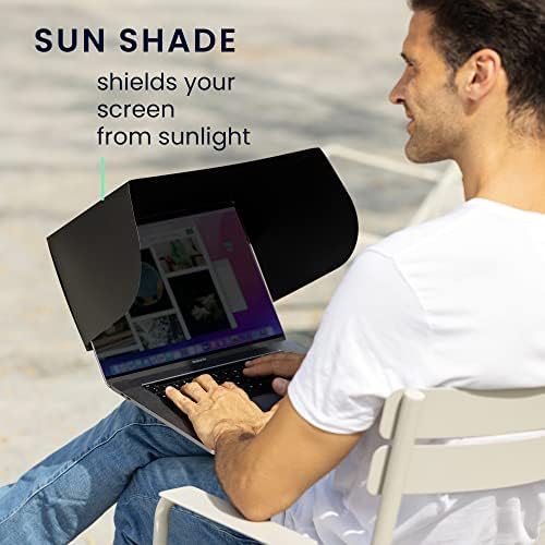 Laptop Kwmobile Sun Shield - Sombra para Laptop Tela de proteção Proteção para o ar livre para trabalhar fora - Laptop