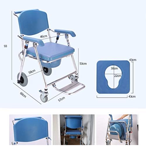 Lzlyer Shower Cadeira Banheiro da banheira Cadeira de válvulas de cabeceira pesada, cadeira com rodas com tigela redonda