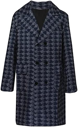 Uofoco manga longa casaco de caminhada de grande porte de inverno botão casual jaqueta lapela sólida lã macia com casacos soltos gents