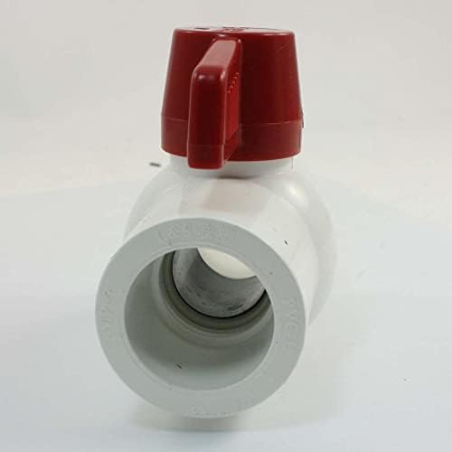 Válvula de esfera de mapa de fornecimento de 32 mm de liquidação dupla alça vermelha, conector de tubo de PVC branco