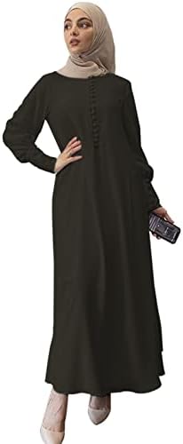 Lariau Sun Dress Women Summer Summer casual sólido muçulmano abaya islâmico árabe kaftan manga longa manto muçulmano Saias