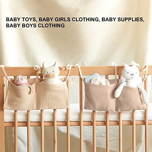 Vgeby Baby Bed Storma Solping Saco, 2 bolsos Bolsa de armazenamento de cabeceira infantil Bolsa de armazenamento de