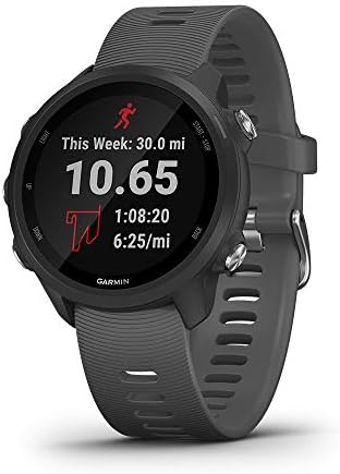 Garmin Forerunner 245, GPS executando smartwatch com dinâmica avançada, slate cinza