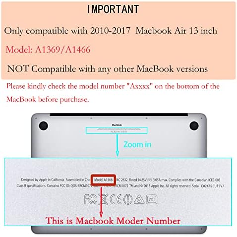 Lanbailan Compatível com versão mais antiga MacBook Air de 13,3 polegadas Caso 2010-2017 Lançamento, Casa de proteção de casca dura