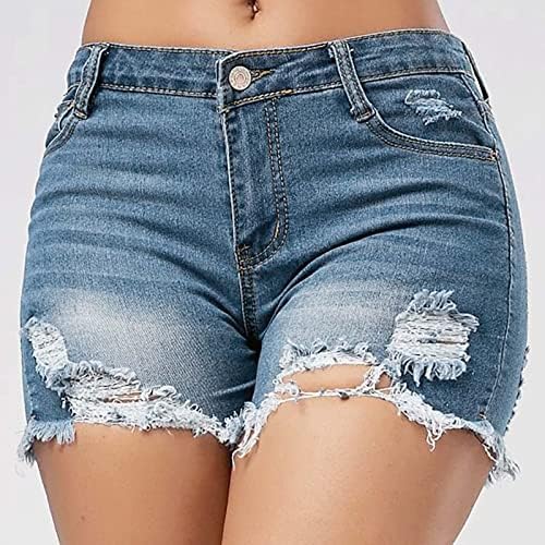 Shorts jeans para moda feminina jeans buttro de calça zíper da cintura alta bolsos casuais calças curtas Sorto