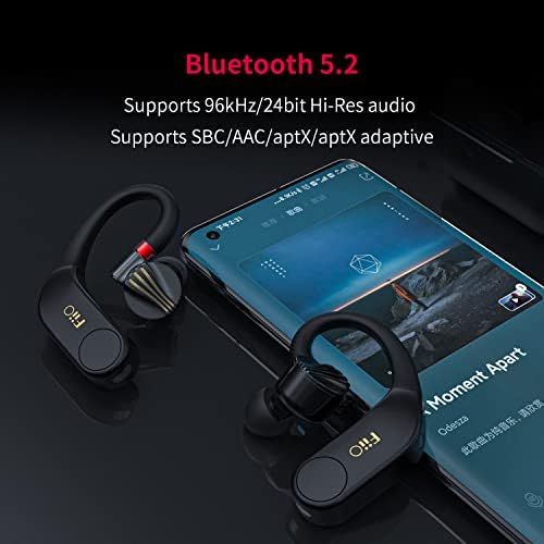 FIIO UTWS5 Amplificador Bluetooth Earbuds Hook Sem fio 96kHz/24bit de alta resolução Bluetooth 5.2 MMCX 30HRS LIFTE