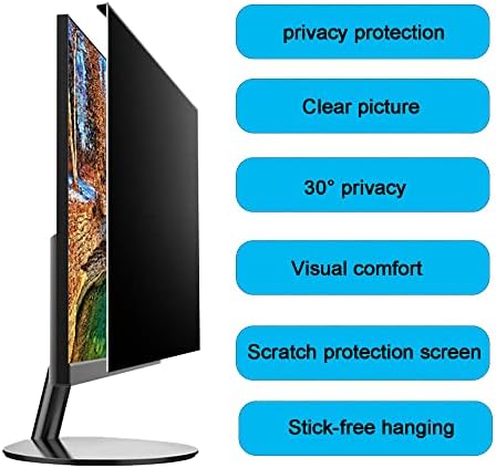 Filtro de tela de privacidade que suspensa Cunio para monitores de computador widescreen, painel de acrílico de luz anti-azul protege os olhos para HP/Dell/Sony/Samsung/32in 730x440mm