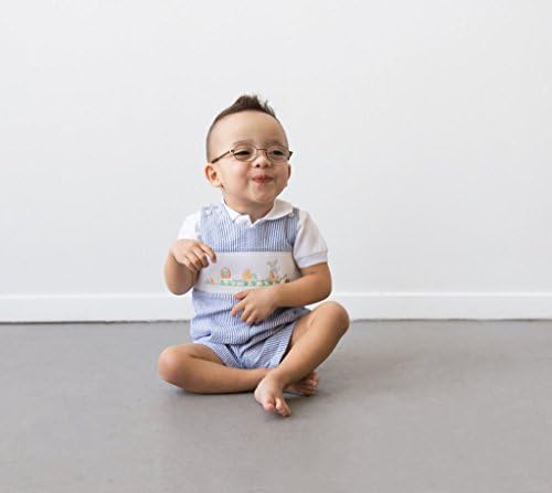 Bom rapaz recém -nascido/meninos infantis de duas peças Smocked Shortall Set With Bunny Theme