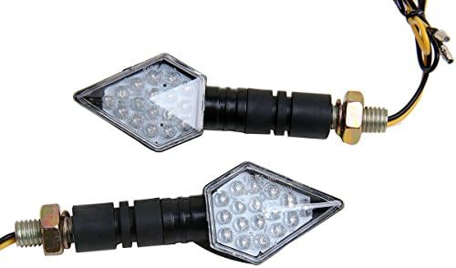 Motortogo Black LED motocicleta Long Turn Turn Signals Mini 3D Diamond LED Turn Signals Lights Blinkers Compatível para