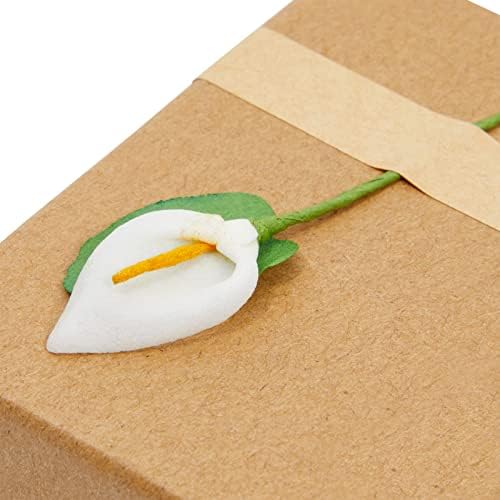 Lily Flower Kraft Paper Boxes com tampas para jóias, favores de festa