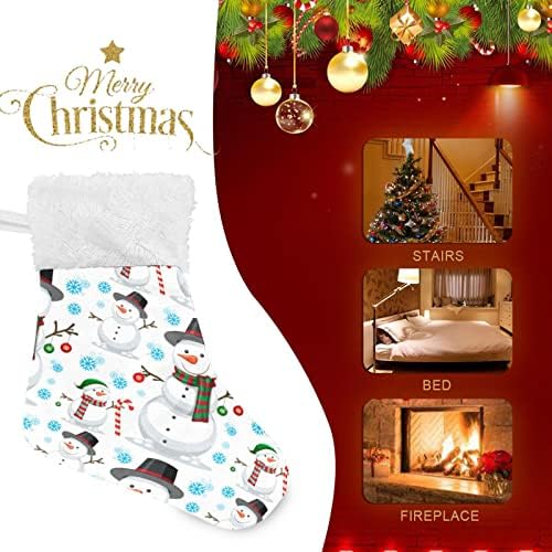 Jstel Xmas Snowman Christmas Hanging Meocks 6 pacote Pequeno feriado de natal pendurar meias para decoração de festa na árvore de