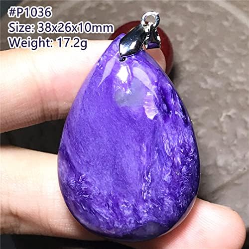Jóias de pedra charoíitas púrpura de charoíte natural para homens, curando sorte de cristal em pedra 38x26x10mm miçangas