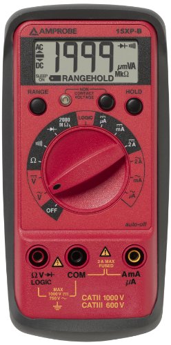 Multímetro digital compacto com AmProbe 15xp-B com indicador de tensão sem contato e teste lógico