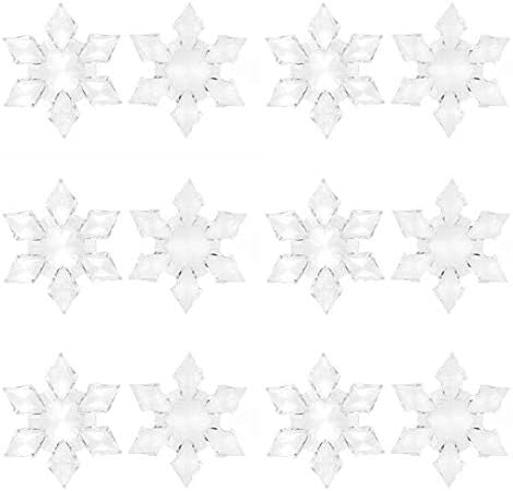 NSQFKALL Snowflake Craft Xmas Tree Rhinestone Christmas Christmas Crystal decorativo para pingente DIY ACRYLIC Decor 12pcs Scrapbooking