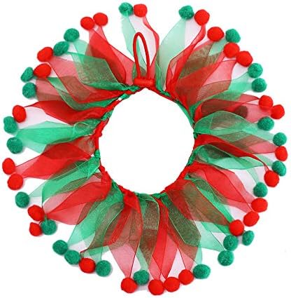 Rainlemon Christmas Collar Cola de cachorro Filhote de estimação de inverno de inverno Vermelho e verde traje de bandana