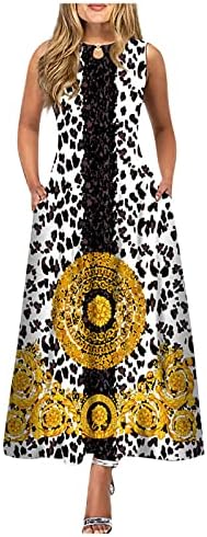 Moda de primavera para mulheres 2023, impressão casual feminina Big Bainha Dress Wave Roul