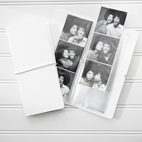 Álbum de fotos da cabine de fotos para tiras de fotobooth - Favores de festa ou casamento - 20 mangas transparentes - se encaixa em 40 slide in photobooth - pacote de 5 ou 10