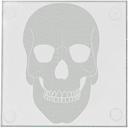 Crânio de Halloween gravado montanhas -russas de vidro quadrado de 3,5 de soluções DCM
