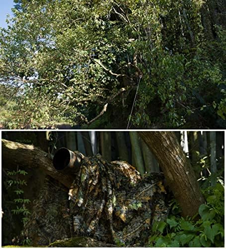 Ginsco 3d arborizado camuflado poncho camoflage cano de madeira capa leve ghillie terno para homens, ghillie capuz para peru