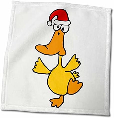 3drose engraçado pato dançando vestindo Papai Noel Hat Christmas Art - Toalhas