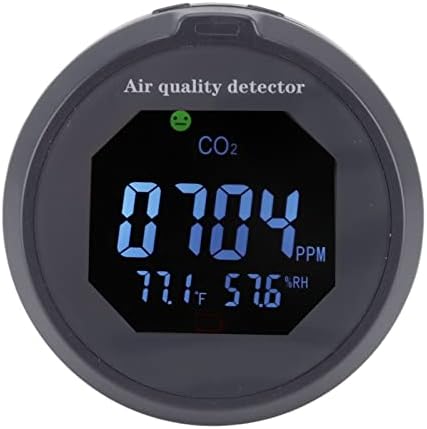 Monitor de qualidade do ar, testador de qualidade do ar interno, kit de teste de dióxido de carbono portátil do medidor de CO2 com sensor de umidade de temperatura digital HCHO TVOC Teste para carro externo