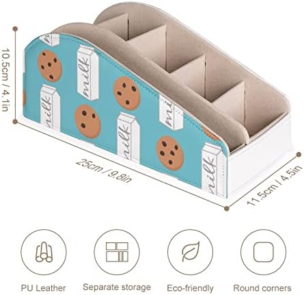 Leite e cookies Solder de controle remoto com 6 compartimentos PU CAIXA DE Mesa de mesa de couro