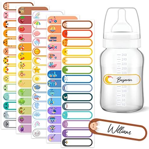 Goleex Baby Bottle Bottle Rótulo de etiqueta animal vegeta