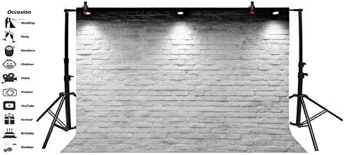 BAOCICCO Vinil 12x10ft fotografia de fotografia Backgramento de tijolos brancos Parede de parede com estampa de computador FONSA