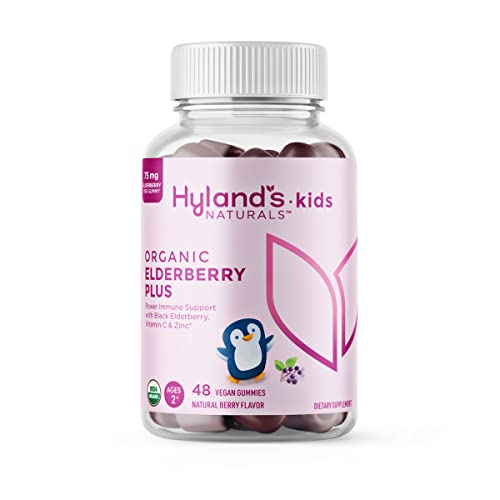 Hyland Naturals Kids Organic Elderberry Plus Gummies + 4Kids Cold & Tosse, Daytime & Nighttime Value Pack, xarope de tosse -