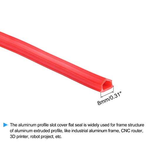 Meccanixity Aluminium Perfil Slot Tampa plana vedada vermelha 4m 8mm 3030 4040 Série para 3D Acessórios para impressoras pacote