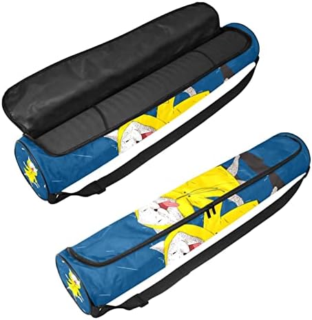 Bolsa de transportadora de tapete de ioga azul de gato com alça de ombro de ioga bolsa de ginástica bolsa de praia