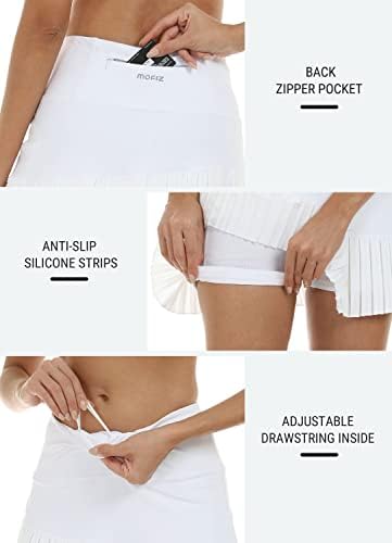 Saias de tênis plissadas femininas de Mofiz com 3 bolsos de alta cintura atlética Skorts Skorts com shorts internos de 3