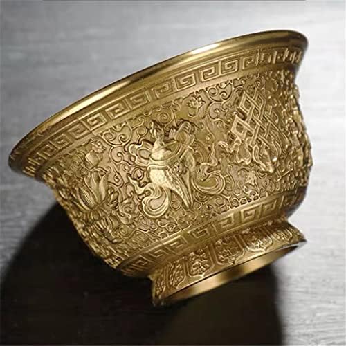 Genérico Relief 6pc Reivindicação de cobre tigela bronze bronze tibetano coleta de copo de água benta