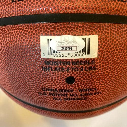 John Wooden UCLA assinou Rawlings NCAA Basketball JSA CoA - Bolfeas de basquete universitário autografadas