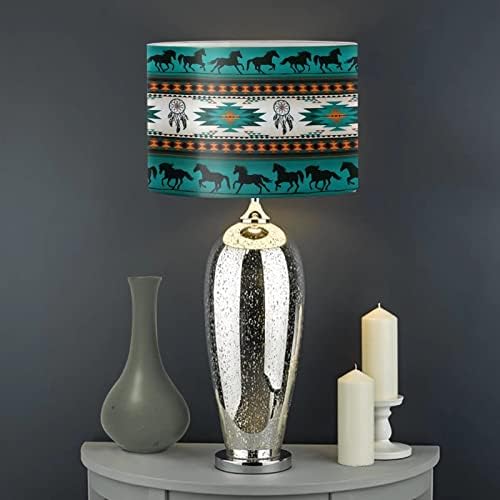 Afpanqz Tribal Aztec Stripes Sombra da lâmpada Uno Fitter Hard PVC PVC com moldura de metal 11,2 x 6,7, abajur masculino quarto de decoração caseira luminária de lâmpadas de chão azul azul azul