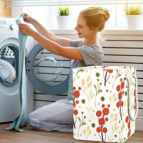 Indicultura de lavanderia impede padrões sem costura frutas vermelhas cestas de lavanderia dobrável