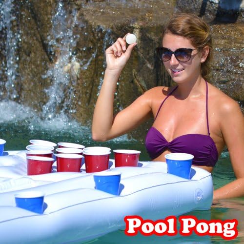 GOPONG ORIGINAL POIST Party Barge Flutuating Beer Pong Table com cooler e porta -copos