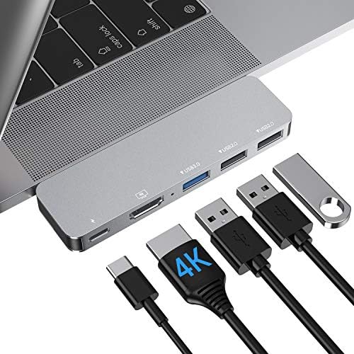 Adaptador USB C Accessores MacBook Pro HDMI, adaptador USB do hub do MacBook Air Type C Tipo C com 4K HDMI, Thunderbolt