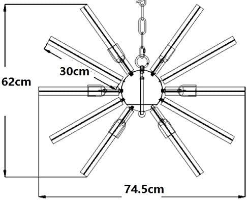 Lustre de eixo sputnik lâmpada de fumaça barra de cristal orbite lustre