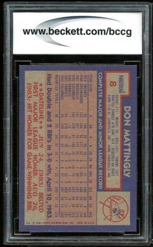 1984 Topps Nestle 8 Don Mattingly Rookie Card BGS BCCG 10 Mint+ - Baseball Slabbed Rookie Cards