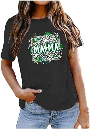 Mama camisa para mulheres manga curta Crewneck Blusa Holiday Bush Day Day Day