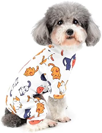 Pijama de cachorro pequeno zunea roupas de cachorro de algodão macio de cachorro
