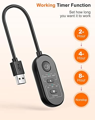 Starsiki 3-Button Mouse Jiggler com timer, motor de mouse indetectável, ratos USB/USB C malabarcador com o botão On/Off e 3 modos Jiggle,
