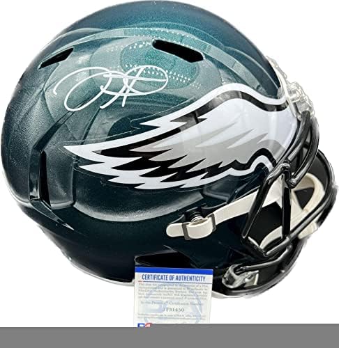 Jalen Hurts assinada Speed ​​Complet Speed ​​Haphet PSA/DNA Eagles autografado - Capacetes NFL autografados