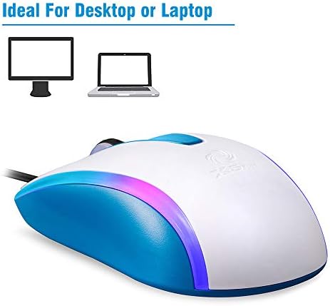 Mouse CoolerPlus Wired, 1200dpi, Rainbow Breathing Light, Mouse de computador USB para crianças/escola/escritório/casa/mouse
