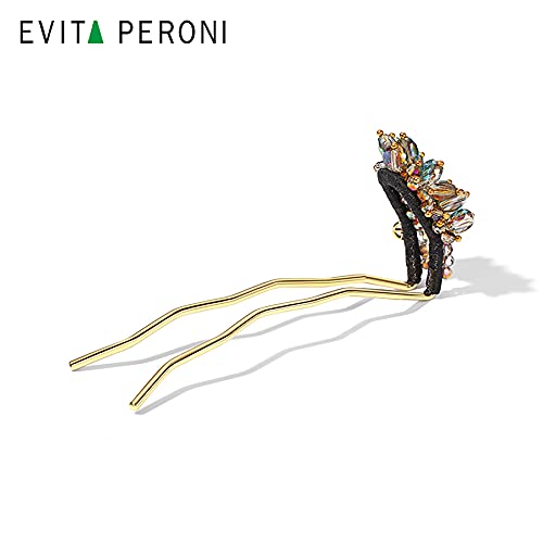 Evita Peroni Purple Green Crystal Beads Banda de cabelo Barrette Tie Side pente de garra Claw Clipes Acessórios para