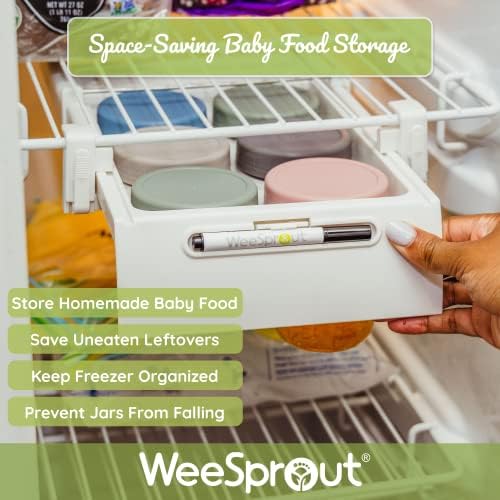 Bandeja de freezer weesprout para bebês frascos de armazenamento de alimentos pacote de vidro para bebês de armazenamento