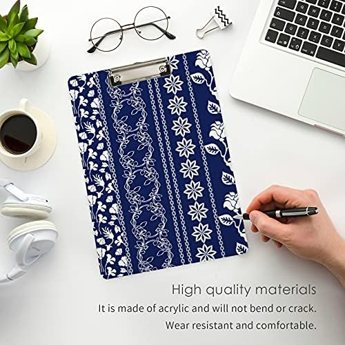 Lace Bohemian Borders Floral Plastic Clipboard 9 X12.5 CLIPBOARES DE ACRYLIC com clipe de baixo perfil A4 Tamanho da carta Pesados