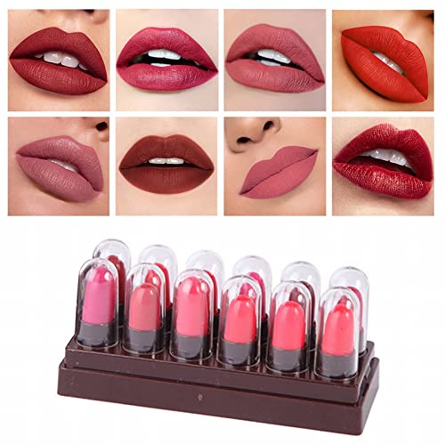 Xiahium lady Lip Lip Gloss Cosmético Kits de Lipgloss Vhegan Lady Duracente Mini Lipstick Vintage Lipstick Conjunto de uma