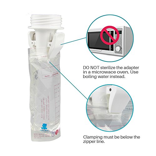 Adaptadores de saco de armazenamento de leite materno para bombas Spectra S1 S2, bomba de flange de boca ampla conforto Avent